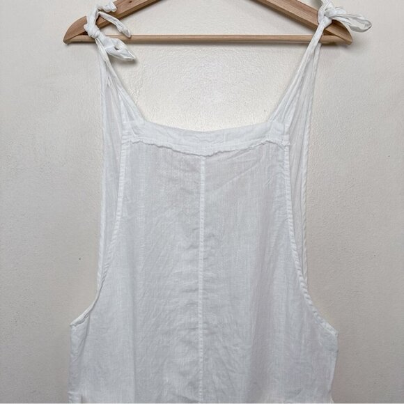 9Seed Womens M/L White Cotton Latigo Cropped Overalls - Picture 3 of 14